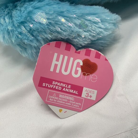 Unicorn Whale Narwhal Plush Stuffed Animal Toy Blue Hug Me Valentines 20" - Picture 7 of 14